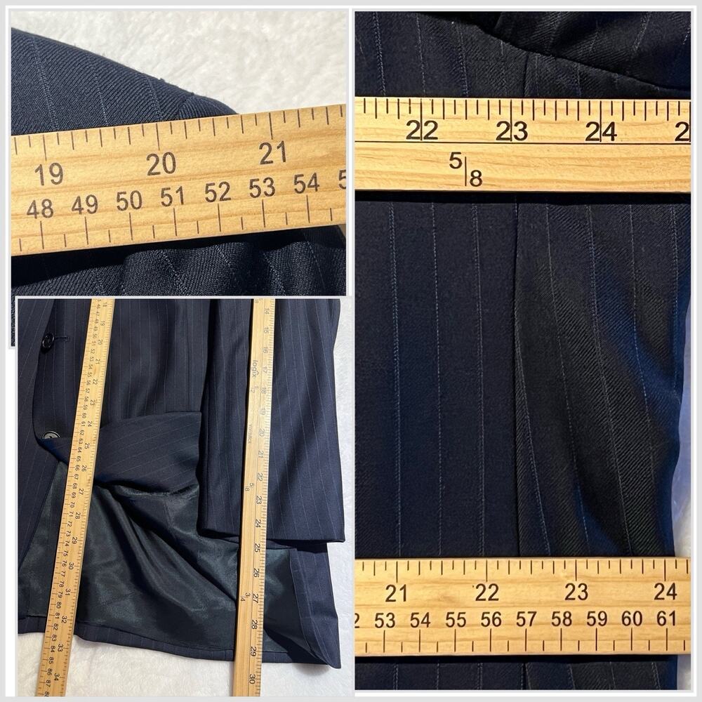 Daniel Cremieux Loro Piana 48R 42x28.5 Navy Blue Stripe Quality Suit - Picture 15 of 16